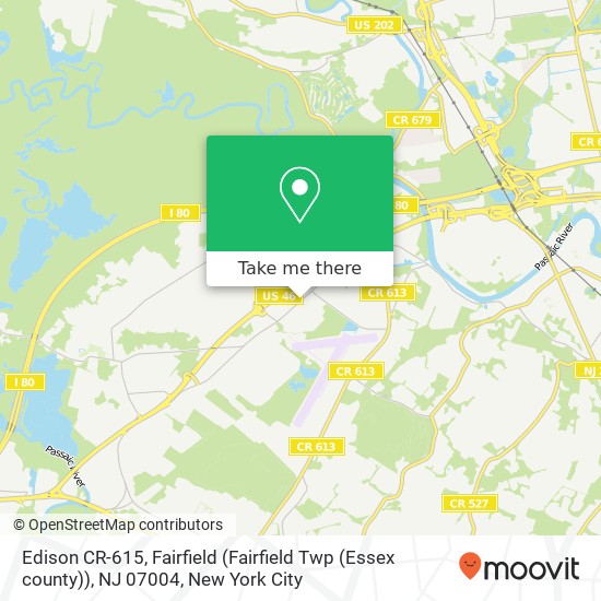 Edison CR-615, Fairfield (Fairfield Twp (Essex county)), NJ 07004 map