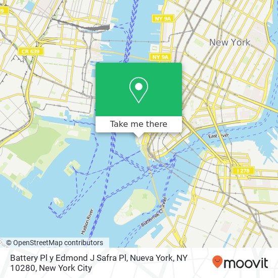 Battery Pl y Edmond J Safra Pl, Nueva York, NY 10280 map