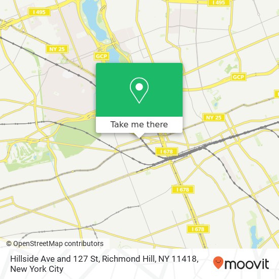 Mapa de Hillside Ave and 127 St, Richmond Hill, NY 11418
