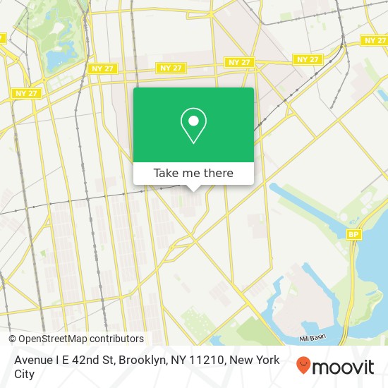 Mapa de Avenue I E 42nd St, Brooklyn, NY 11210