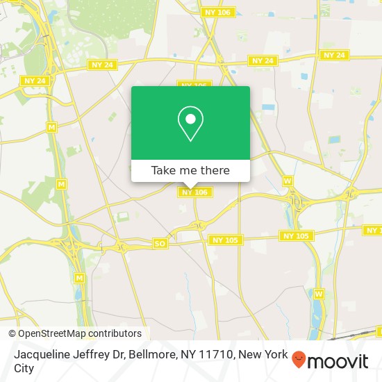 Mapa de Jacqueline Jeffrey Dr, Bellmore, NY 11710