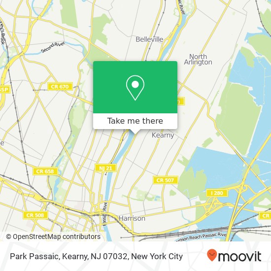 Mapa de Park Passaic, Kearny, NJ 07032