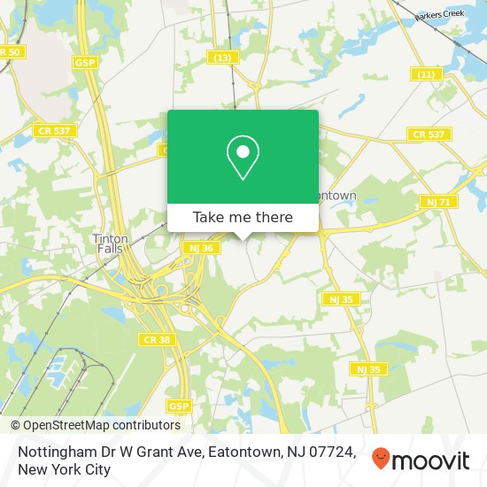 Nottingham Dr W Grant Ave, Eatontown, NJ 07724 map