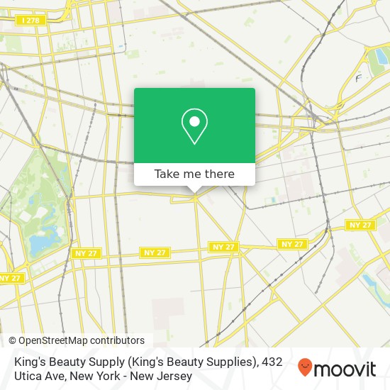 Mapa de King's Beauty Supply (King's Beauty Supplies), 432 Utica Ave