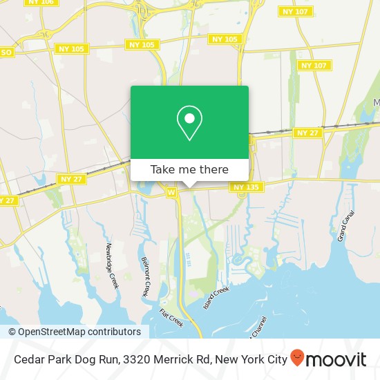 Mapa de Cedar Park Dog Run, 3320 Merrick Rd