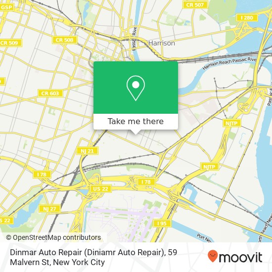 Mapa de Dinmar Auto Repair (Diniamr Auto Repair), 59 Malvern St