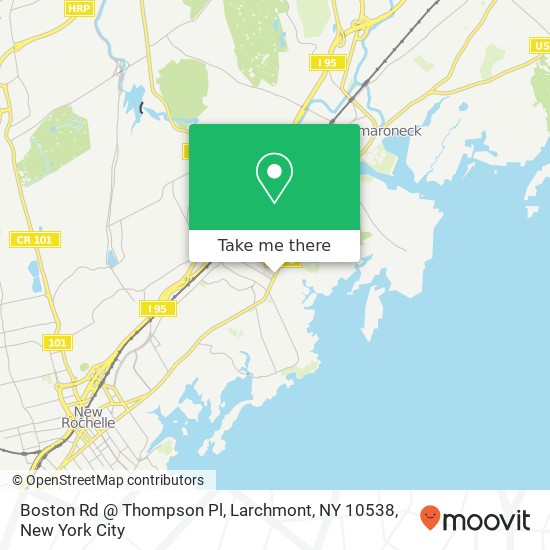 Mapa de Boston Rd @ Thompson Pl, Larchmont, NY 10538