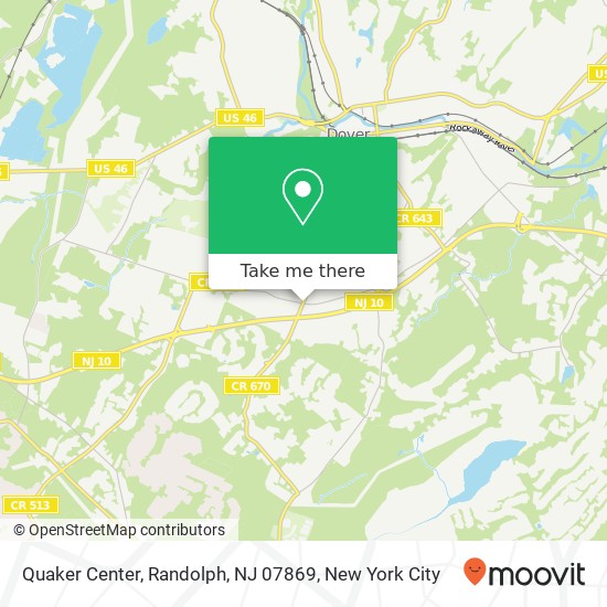 Mapa de Quaker Center, Randolph, NJ 07869