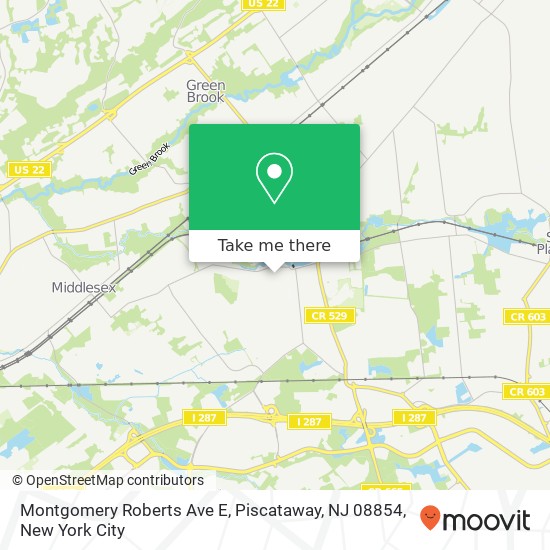 Mapa de Montgomery Roberts Ave E, Piscataway, NJ 08854