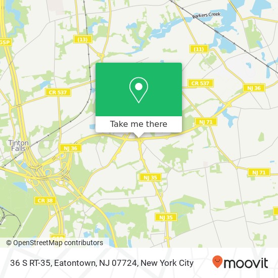 Mapa de 36 S RT-35, Eatontown, NJ 07724