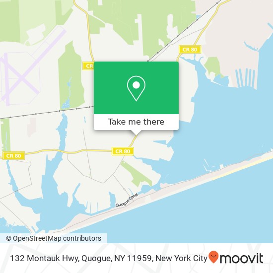 Mapa de 132 Montauk Hwy, Quogue, NY 11959