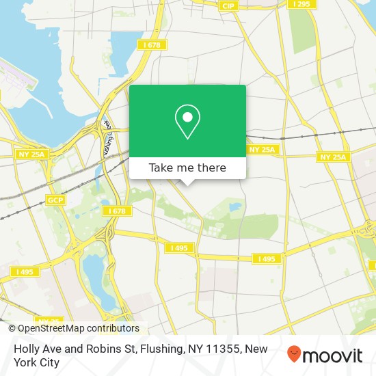 Mapa de Holly Ave and Robins St, Flushing, NY 11355