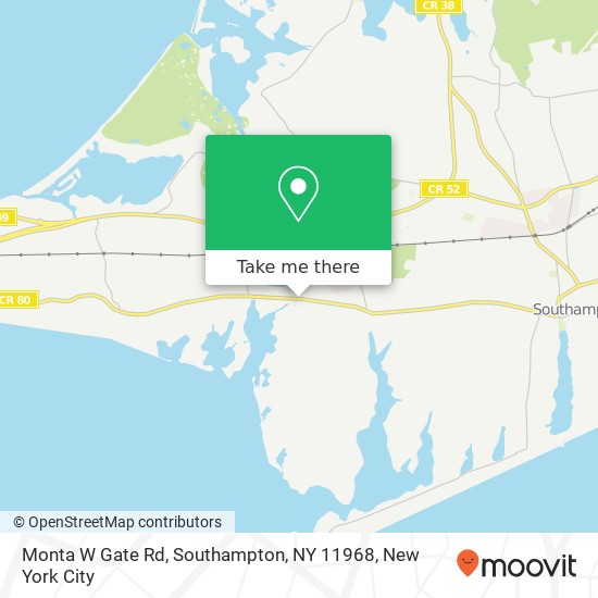 Monta W Gate Rd, Southampton, NY 11968 map