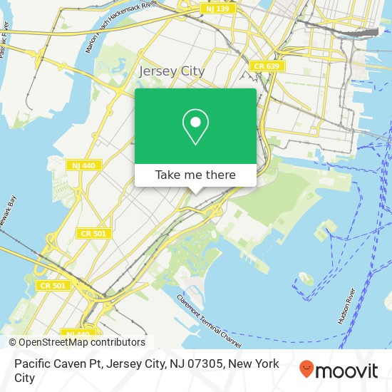 Mapa de Pacific Caven Pt, Jersey City, NJ 07305