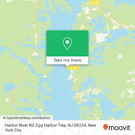 Mapa de Harbor River Rd, Egg Harbor Twp, NJ 08234