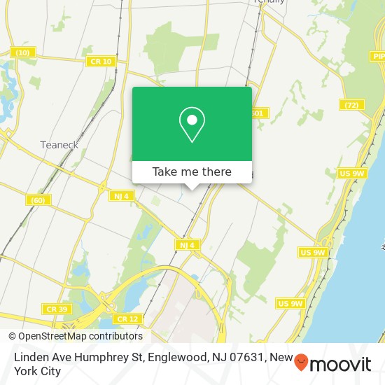Mapa de Linden Ave Humphrey St, Englewood, NJ 07631