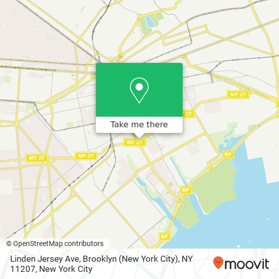 Mapa de Linden Jersey Ave, Brooklyn (New York City), NY 11207