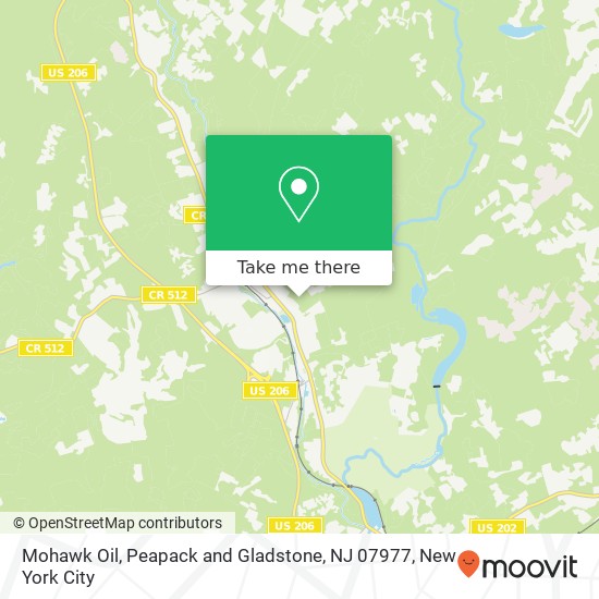 Mohawk Oil, Peapack and Gladstone, NJ 07977 map