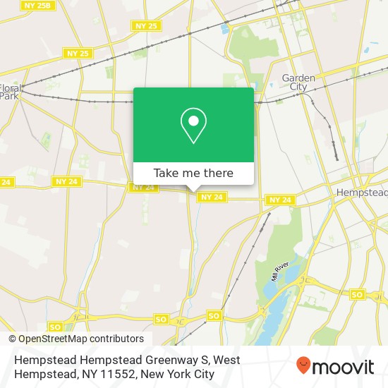 Mapa de Hempstead Hempstead Greenway S, West Hempstead, NY 11552