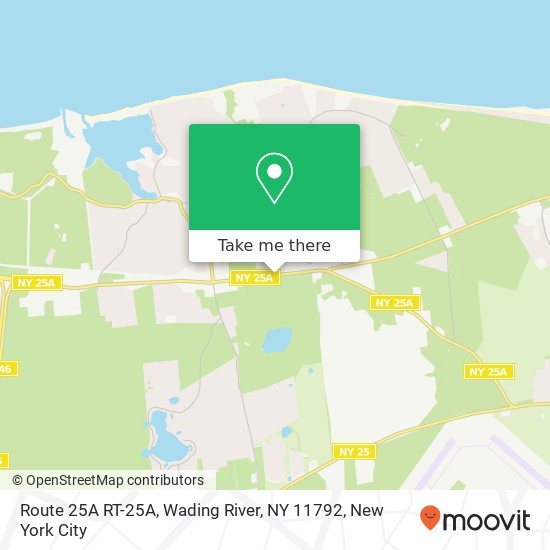 Mapa de Route 25A RT-25A, Wading River, NY 11792