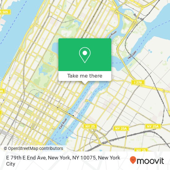 Mapa de E 79th E End Ave, New York, NY 10075