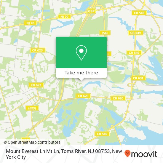 Mapa de Mount Everest Ln Mt Ln, Toms River, NJ 08753