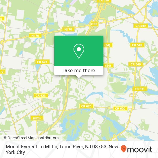 Mapa de Mount Everest Ln Mt Ln, Toms River, NJ 08753
