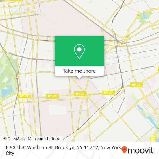 Mapa de E 93rd St Winthrop St, Brooklyn, NY 11212