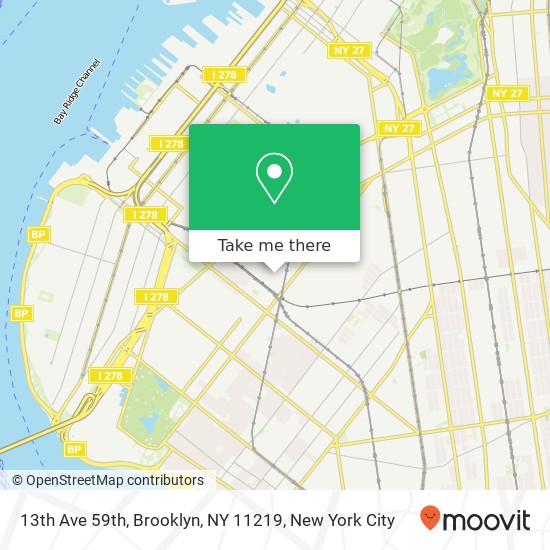 13th Ave 59th, Brooklyn, NY 11219 map