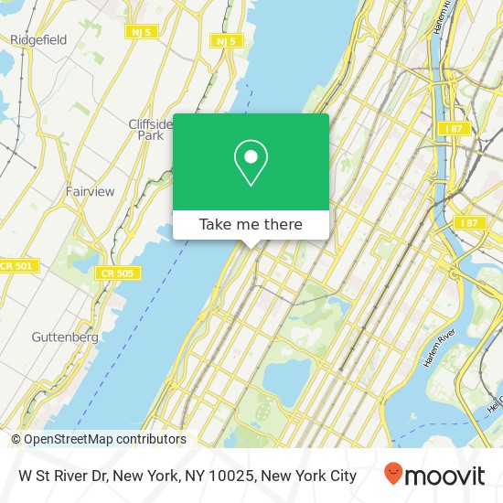 W St River Dr, New York, NY 10025 map