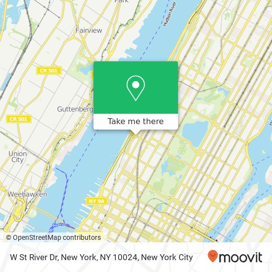 Mapa de W St River Dr, New York, NY 10024