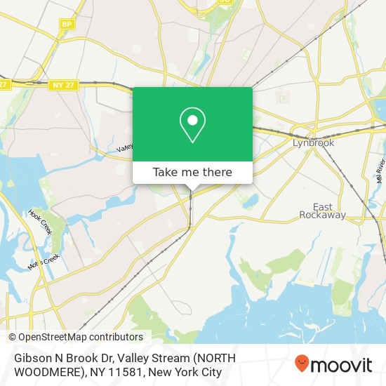 Gibson N Brook Dr, Valley Stream (NORTH WOODMERE), NY 11581 map