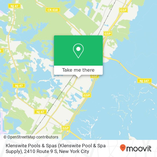 Mapa de Klenswite Pools & Spas (Klenswite Pool & Spa Supply), 2410 Route 9 S