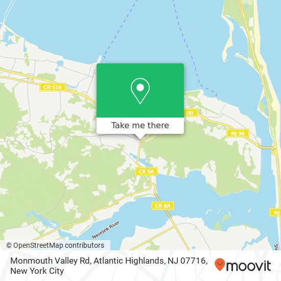 Mapa de Monmouth Valley Rd, Atlantic Highlands, NJ 07716