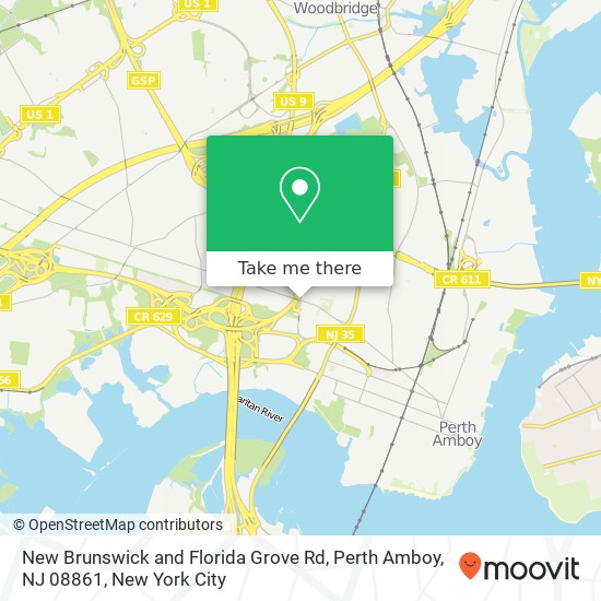 Mapa de New Brunswick and Florida Grove Rd, Perth Amboy, NJ 08861