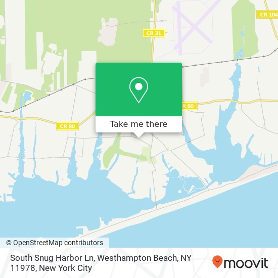 Mapa de South Snug Harbor Ln, Westhampton Beach, NY 11978