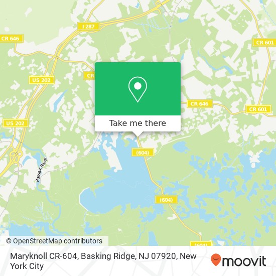 Mapa de Maryknoll CR-604, Basking Ridge, NJ 07920