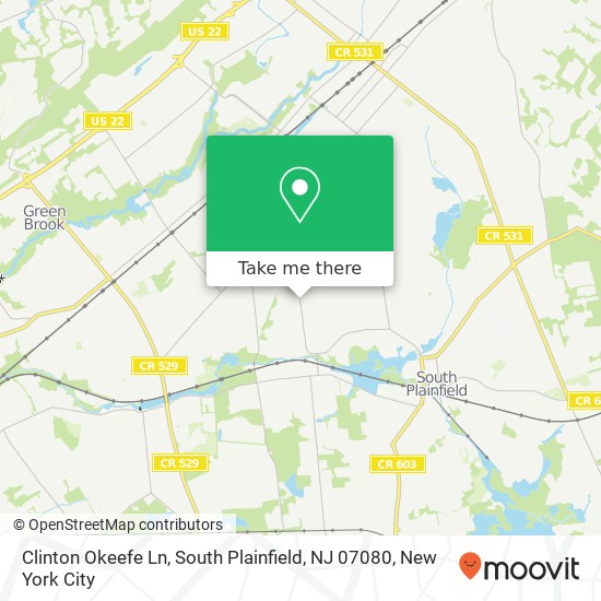 Clinton Okeefe Ln, South Plainfield, NJ 07080 map