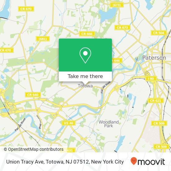 Union Tracy Ave, Totowa, NJ 07512 map