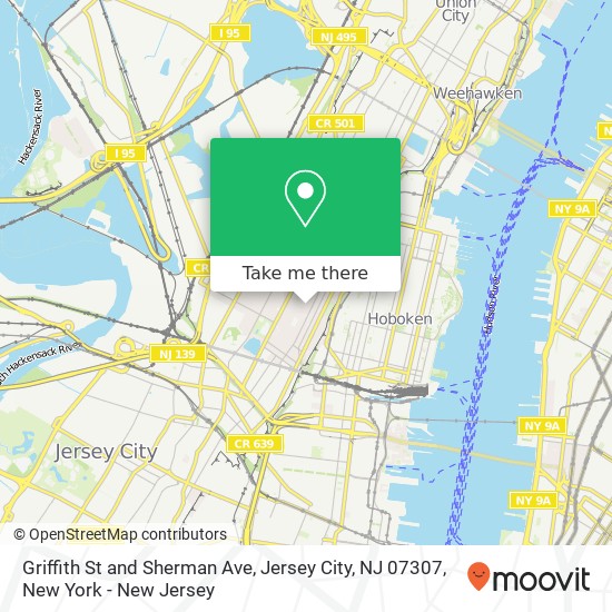 Mapa de Griffith St and Sherman Ave, Jersey City, NJ 07307