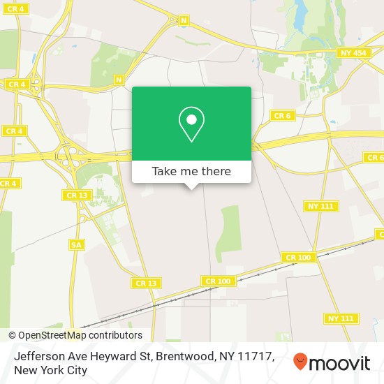 Mapa de Jefferson Ave Heyward St, Brentwood, NY 11717