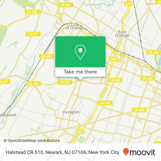 Mapa de Halstead CR-510, Newark, NJ 07106