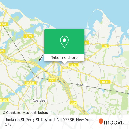 Mapa de Jackson St Perry St, Keyport, NJ 07735