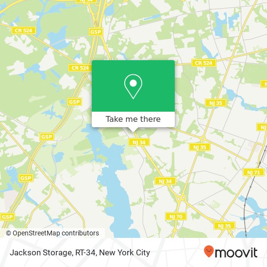 Mapa de Jackson Storage, RT-34