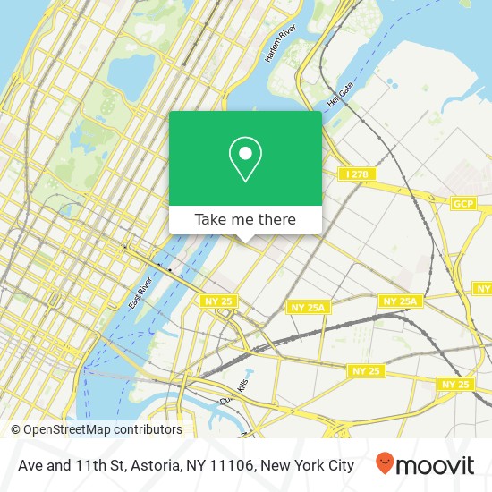 Ave and 11th St, Astoria, NY 11106 map
