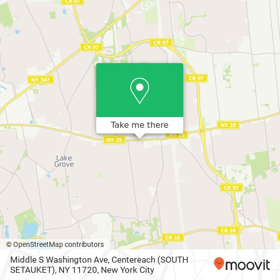 Mapa de Middle S Washington Ave, Centereach (SOUTH SETAUKET), NY 11720