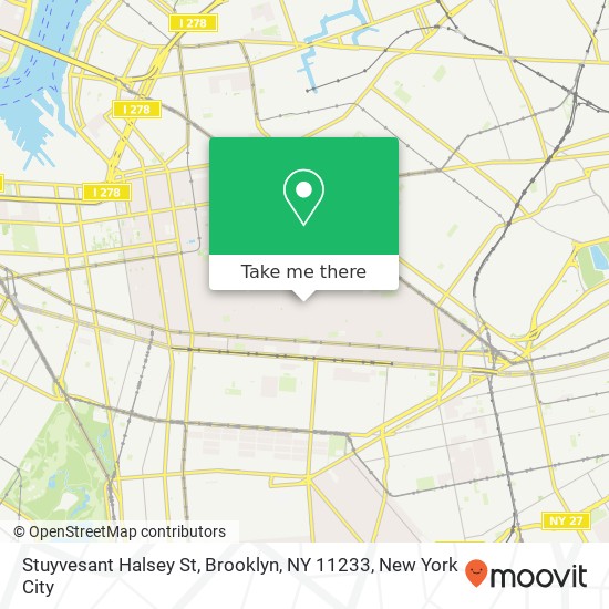 Mapa de Stuyvesant Halsey St, Brooklyn, NY 11233