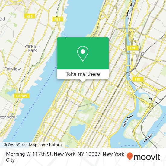 Mapa de Morning W 117th St, New York, NY 10027