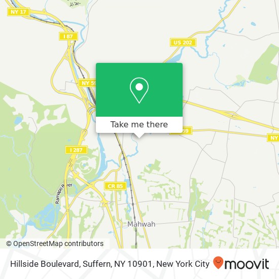 Mapa de Hillside Boulevard, Suffern, NY 10901