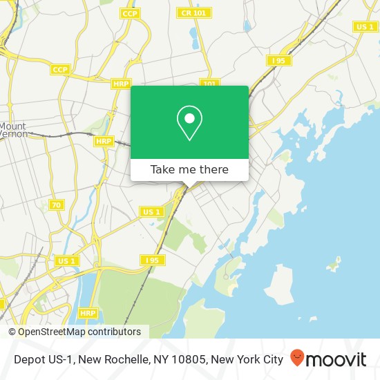 Mapa de Depot US-1, New Rochelle, NY 10805